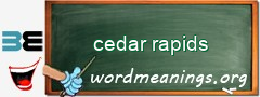 WordMeaning blackboard for cedar rapids